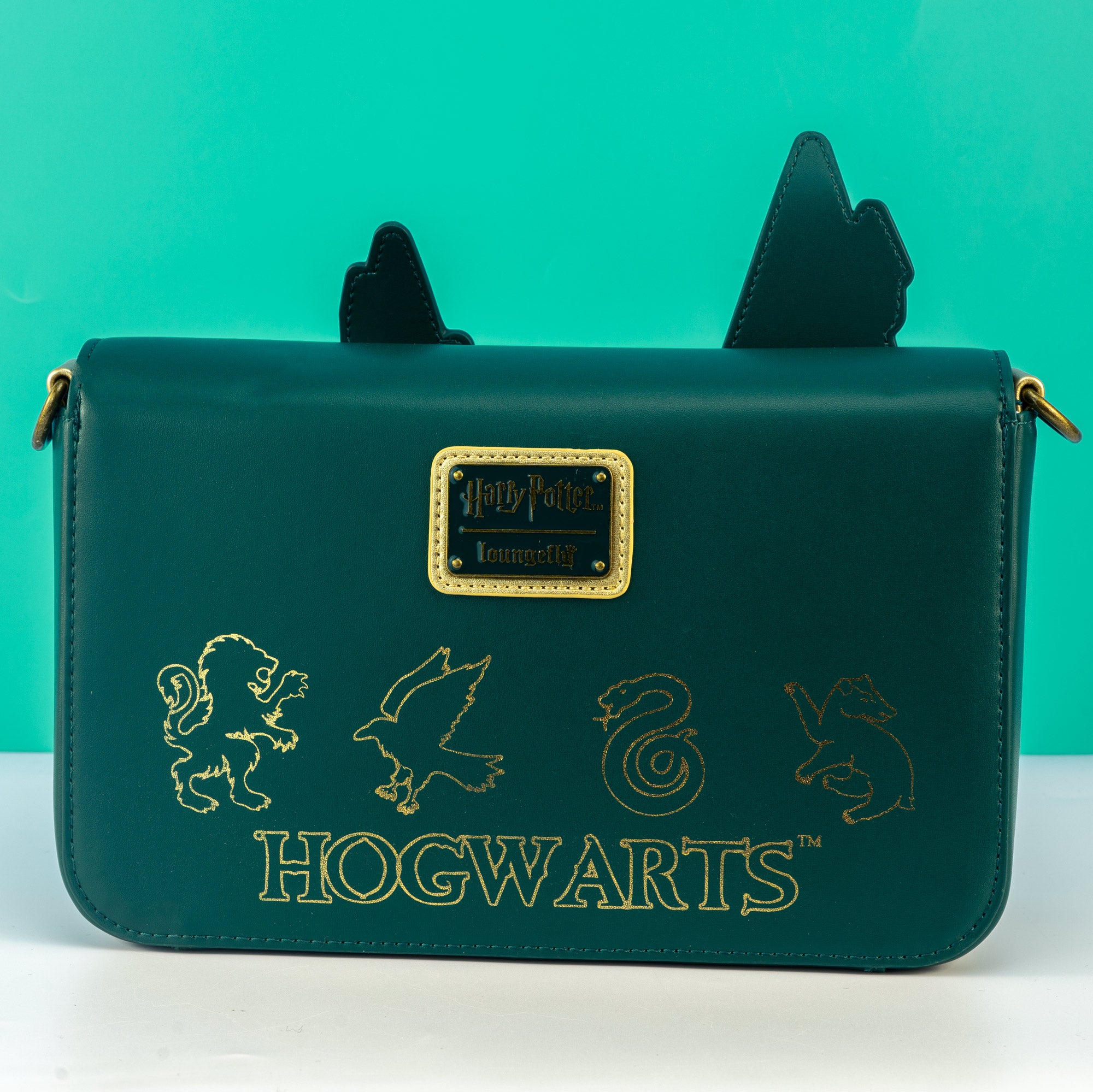 Loungefly x Harry Potter Golden Hogwarts Castle Crossbody Bag