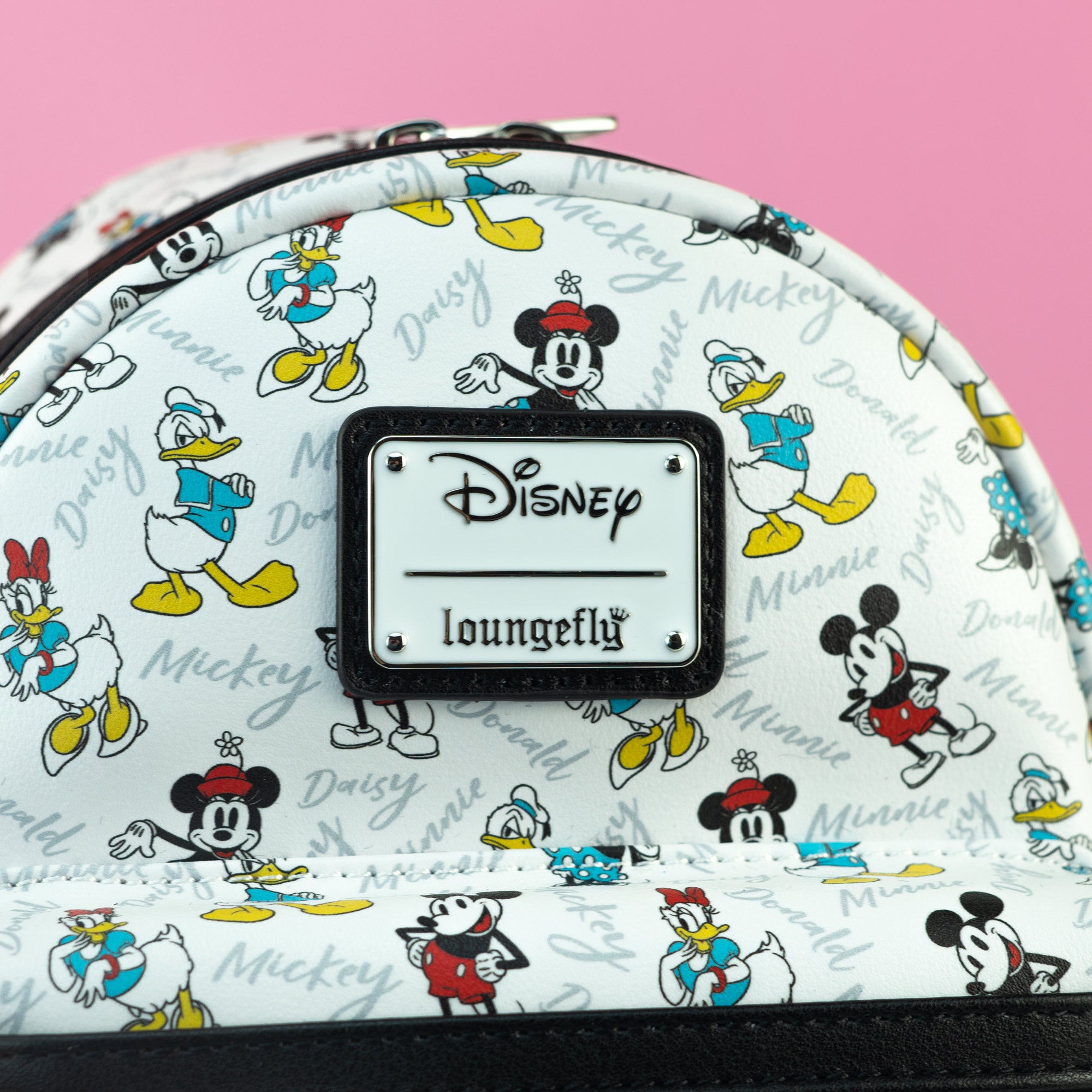 Loungefly x Disney Mickey, Minnie, Donald and Daisy AOP Mini Backpack