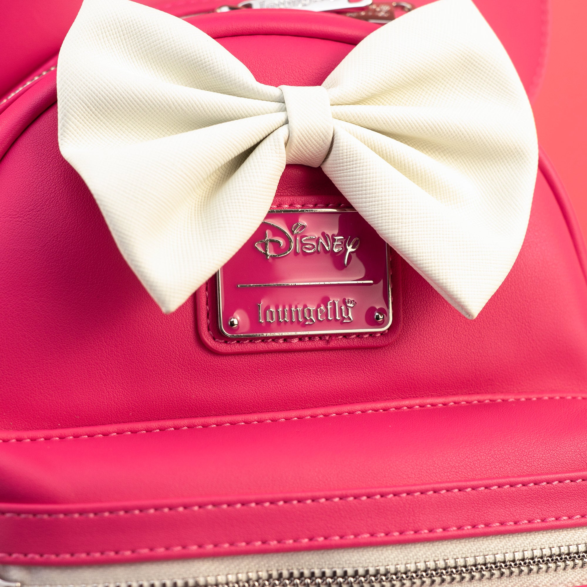 Loungefly x Disney Minnie Mouse Hot-Pink ‘Glowberry’ Quilted Mini Backpack