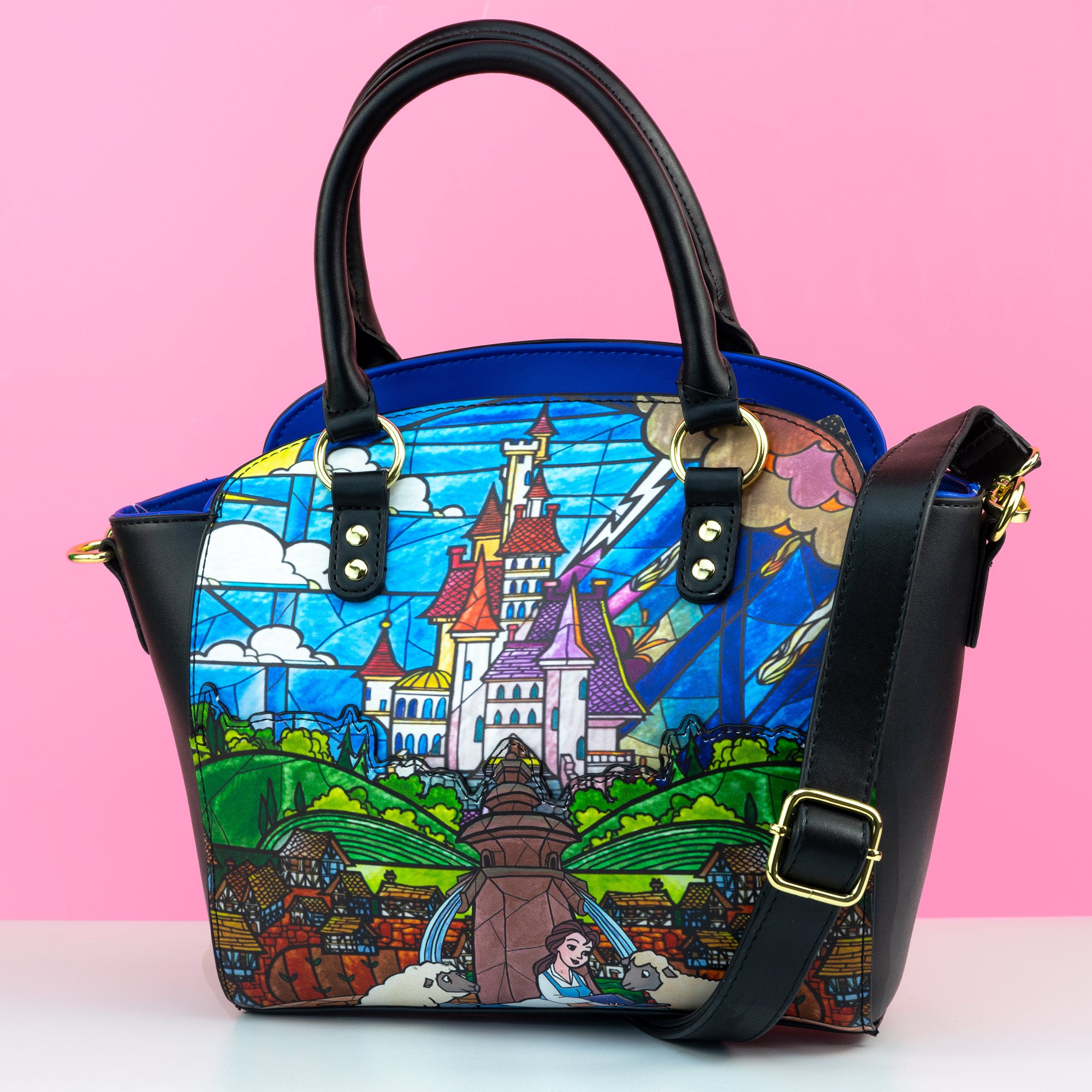 Loungefly x Disney Beauty and the Beast Belle Castle Crossbody Bag