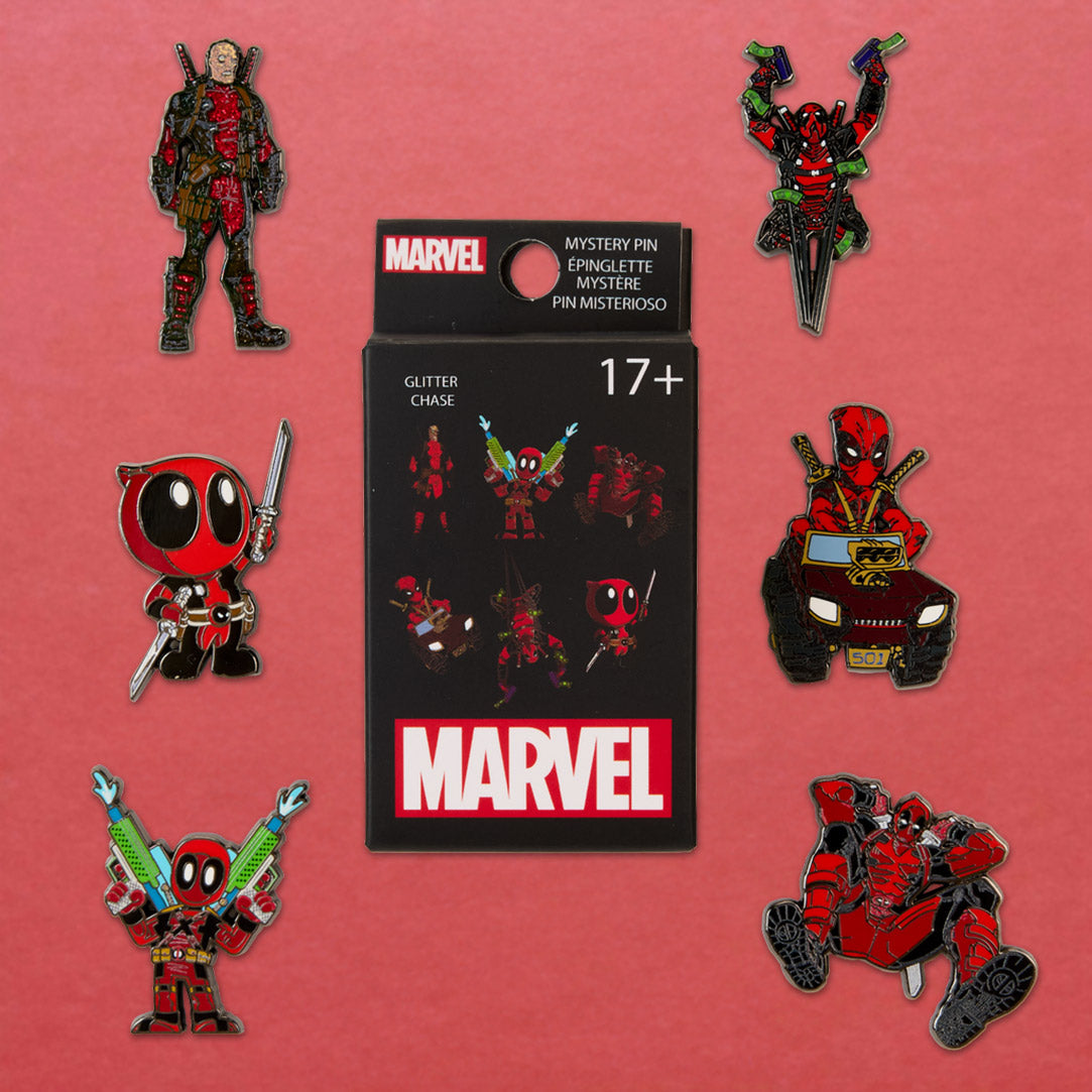 Loungefly x Marvel Deadpool Action Poses Blind Box Mystery Pin