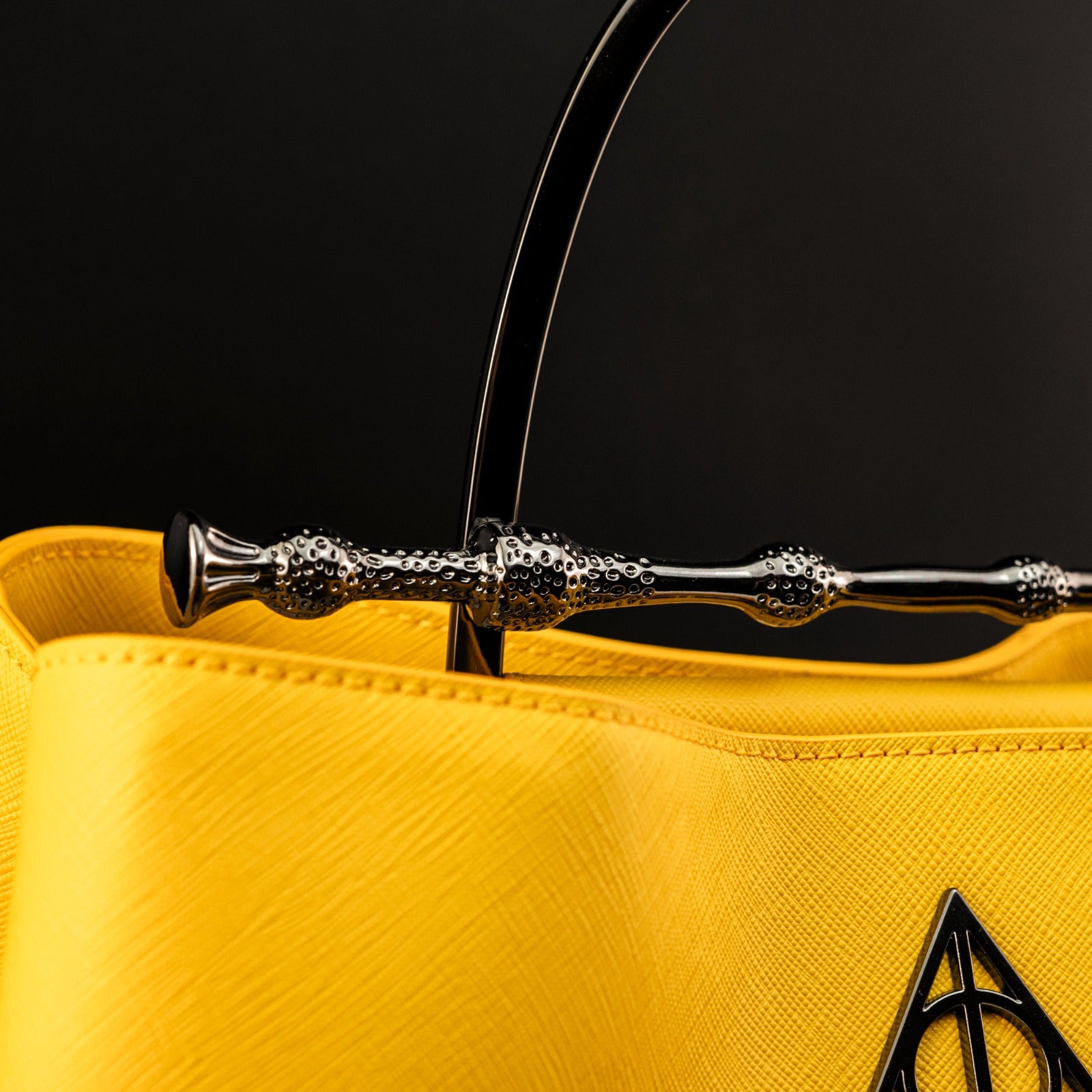 Loungefly x Harry Potter House Hufflepuff Yellow Saffiano Elder Wand Crossbody Handbag