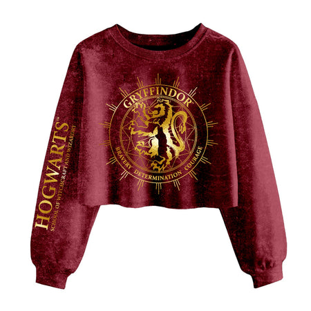 Harry Potter Gryffindor Constellations SuperHeroes Inc. Ladies Acid Wash Cropped Sweatshirt