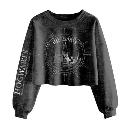 Harry Potter Hogwarts Constellations SuperHeroes Inc. Ladies Acid Wash Cropped Sweatshirt