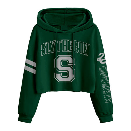 Harry Potter College Slytherin SuperHeroes Inc. Ladies Cropped Hooded Pullover