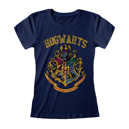 Harry Potter Hogwarts Faded Crest Fitted T-Shirt