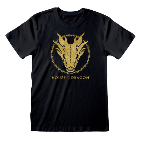 House Of The Dragon Gold Ink Skull Unisex T-Shirt