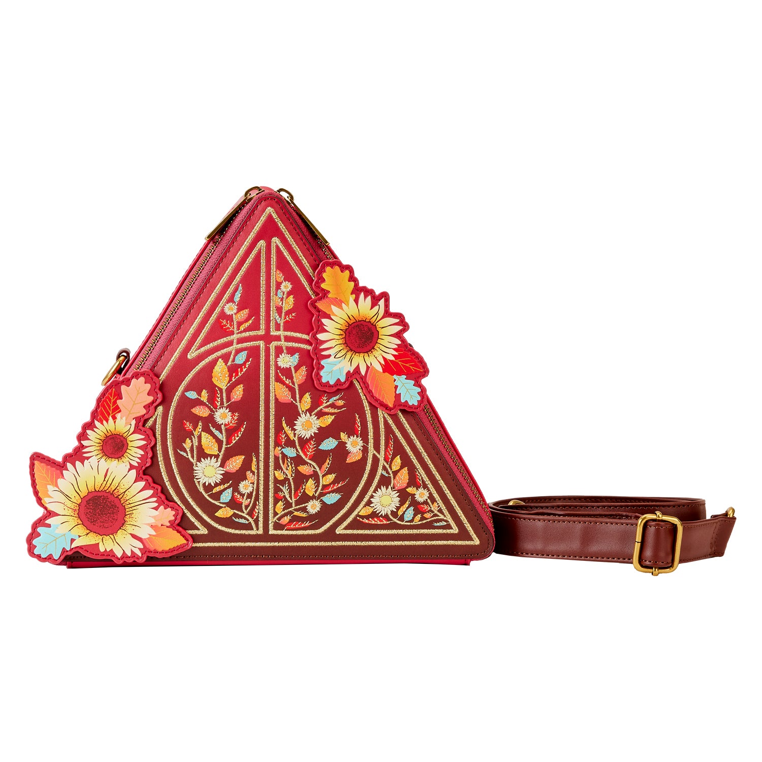 Loungefly x Harry Potter Deathly Hallows Autumnal Flowers Crossbody Bag