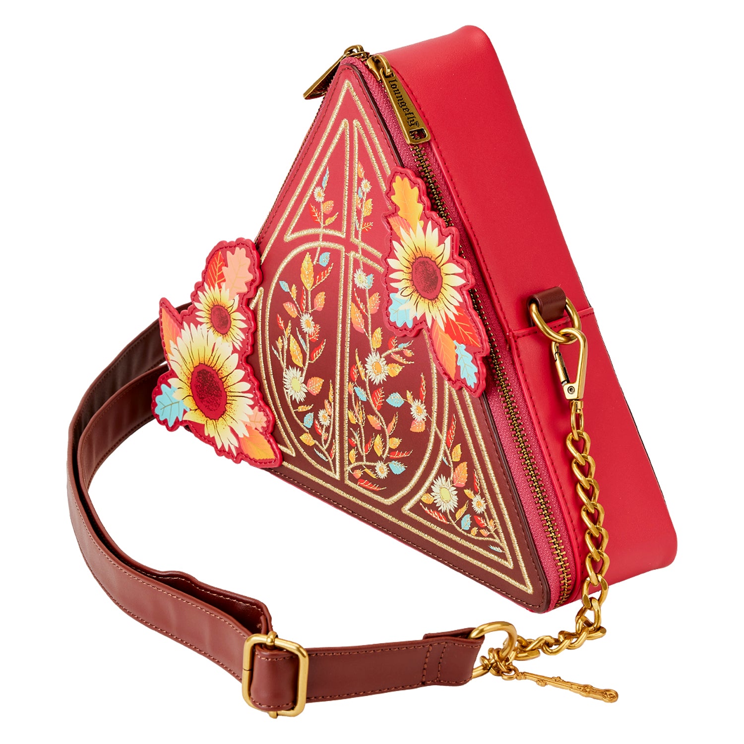 Loungefly x Harry Potter Deathly Hallows Autumnal Flowers Crossbody Bag