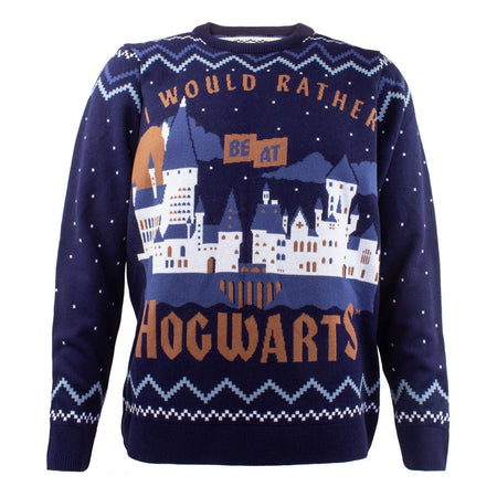 Harry Potter Rather Be At Hogwarts Knitted Christmas Jumper/Sweater