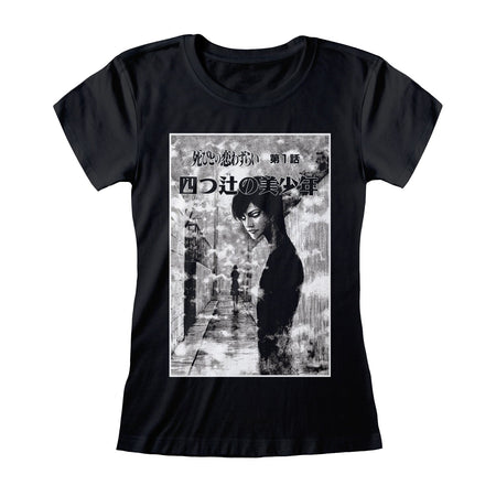 Junji Ito Black And White Black Fitted T-Shirt