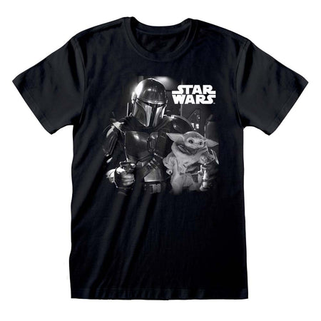 Star Wars The Mandalorian Black & White T-Shirt