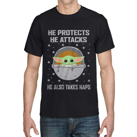 Star Wars The Mandalorian Protects And Attacks T-Shirt
