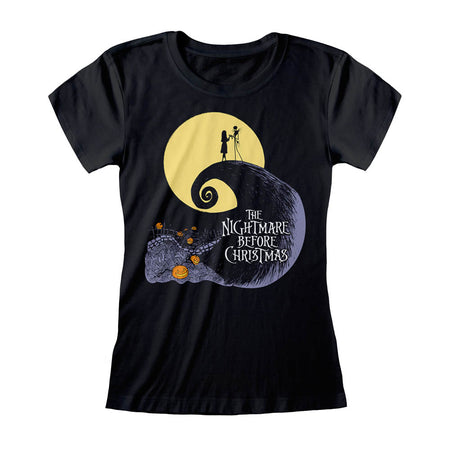 Disney Nightmare Before Christmas Silhouette Moon Fitted T-Shirt