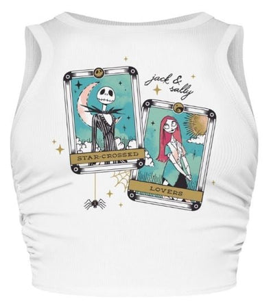 Nightmare Before Christmas Star Crossed Lovers Women's Ruched Side Cropped Vest