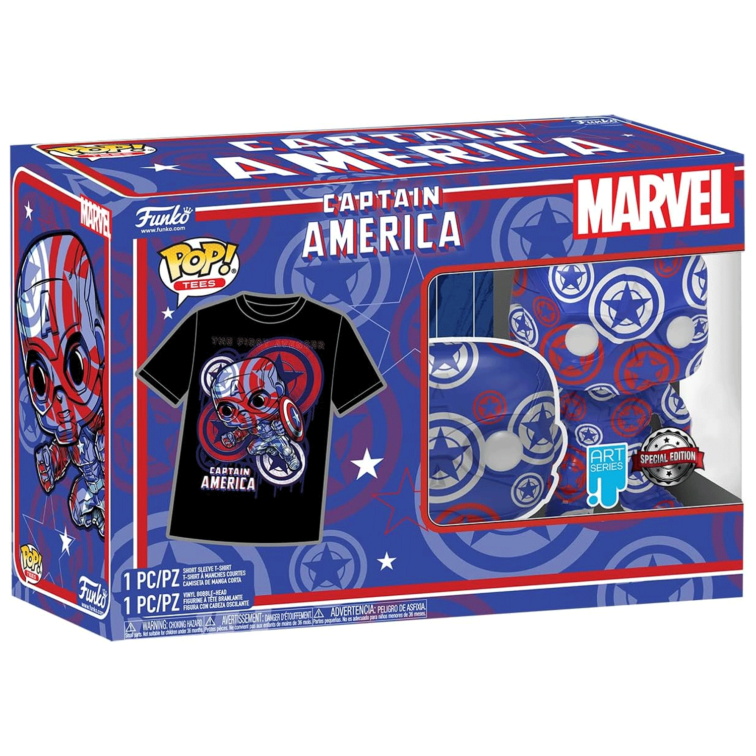 Marvel Captain America Patriotic Age Pop! Vinyl and Tee Set