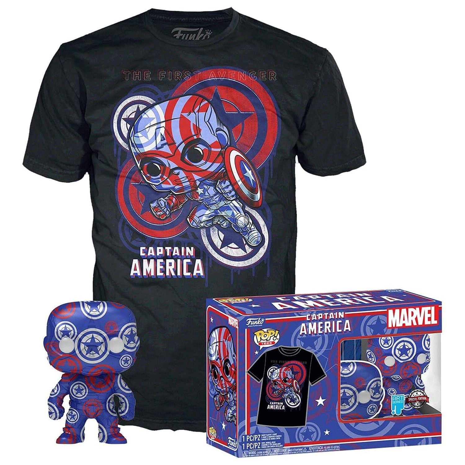Marvel Captain America Patriotic Age Pop! Vinyl and Tee Set