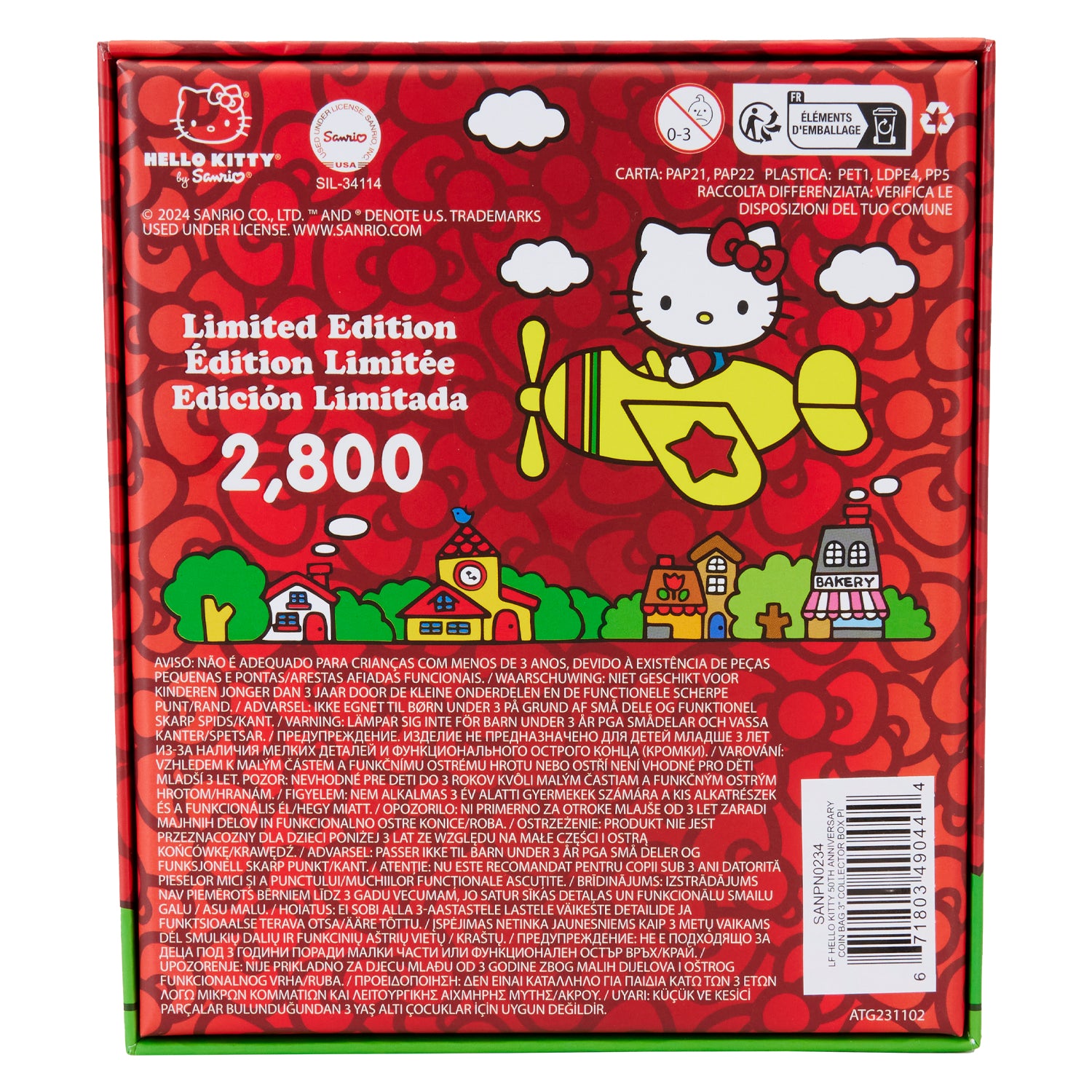 Loungefly x Sanrio Hello Kitty 50th Anniversary Coin Bag 3 Inch Pin