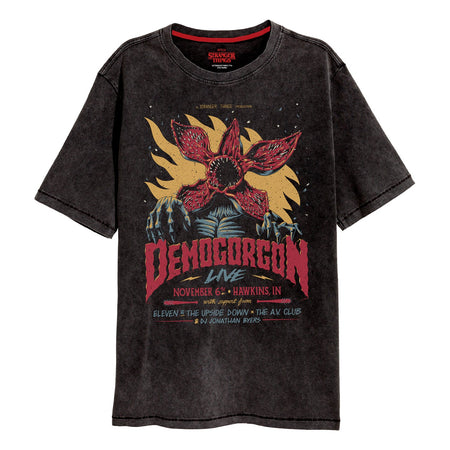 Netflix Stranger Things Vintage Demogorgon  SuperHeroes Inc. Acid Wash T-Shirt