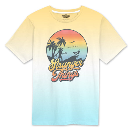 Netflix Stranger Things Sunset Circle Acid Wash Unisex T-Shirt