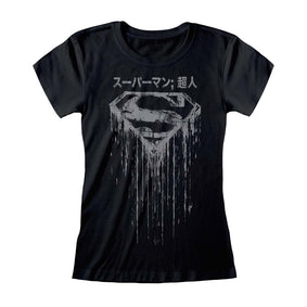 DC Comics Superman Japanese Logo Distressed Women's T-Shirt
