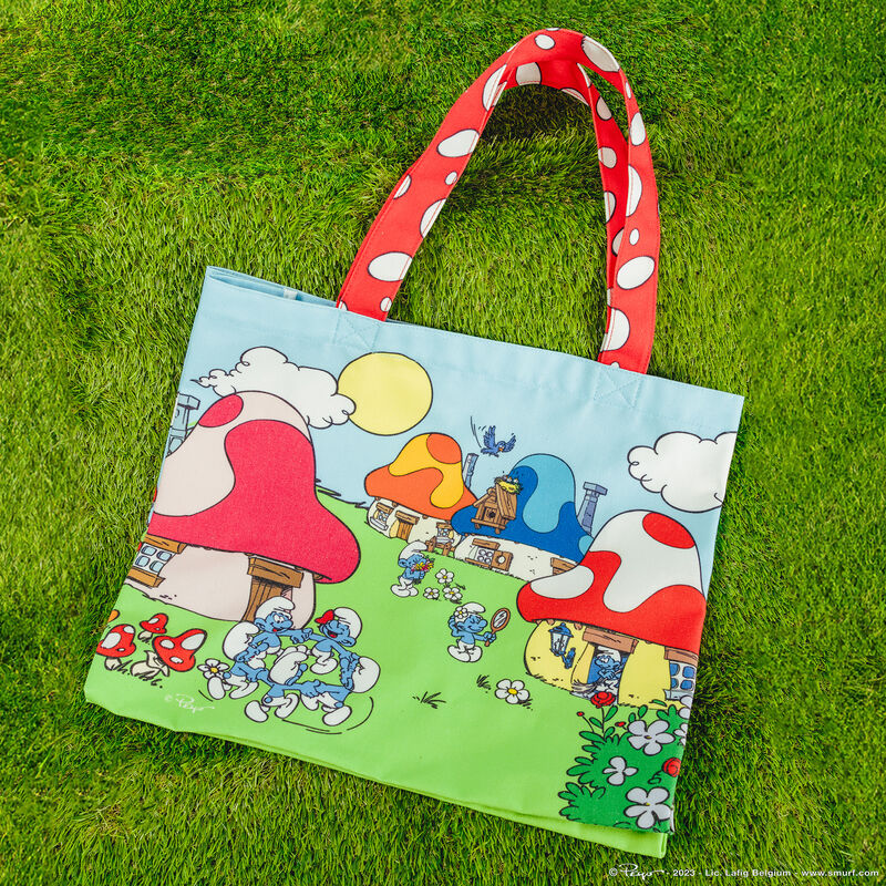 Loungefly x The Smurfs Village Life Canvas Tote Bag
