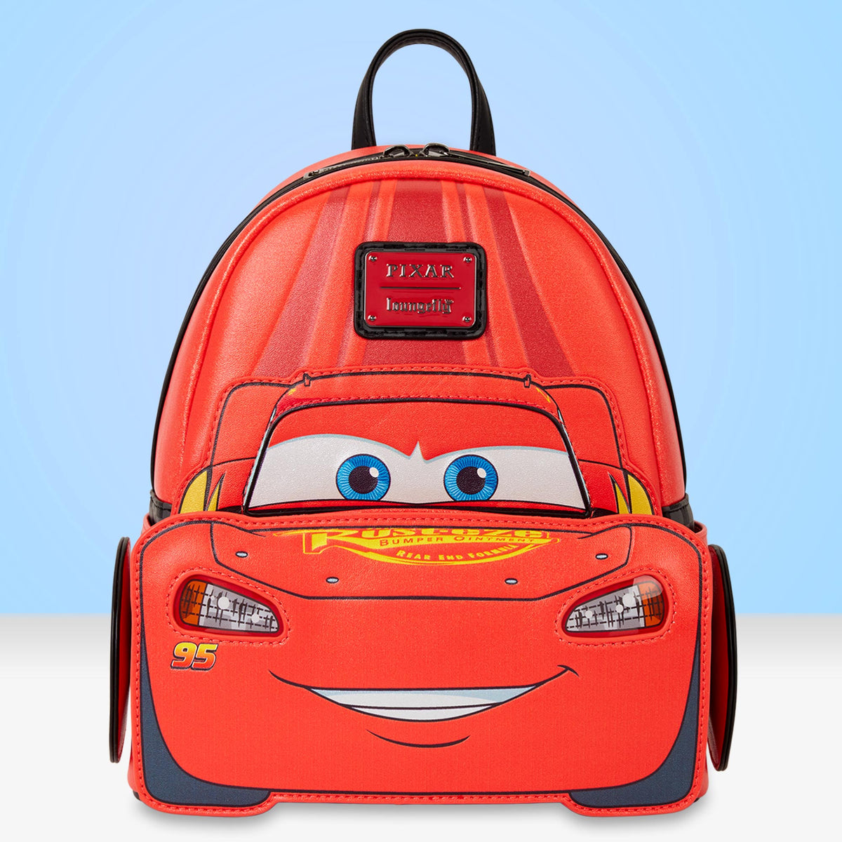 Loungefly x Disney Pixar Cars 20th Anniversary Lightning McQueen Metallic Light-Up Mini Backpack