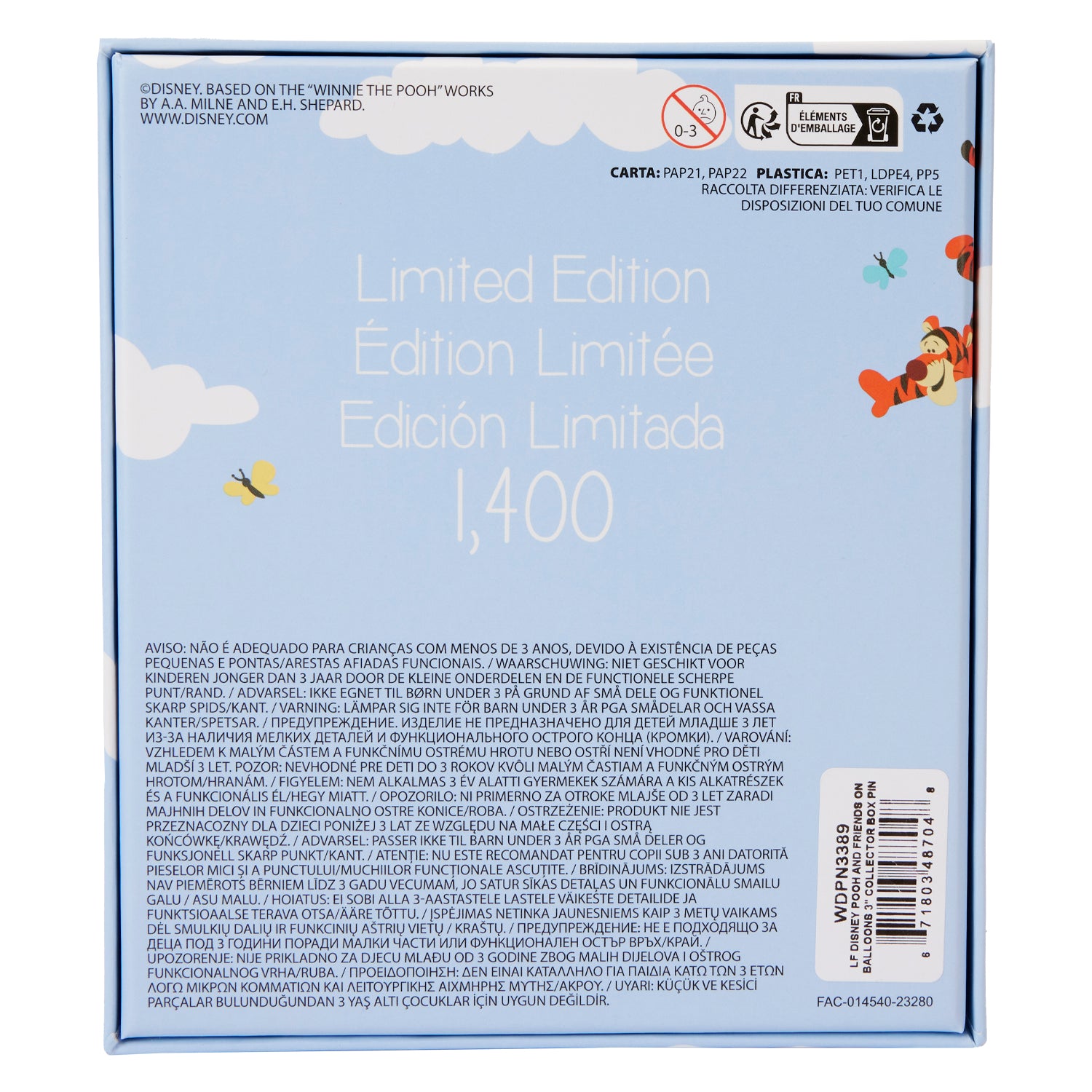 Loungefly x Disney Winnie The Pooh and Friends Balloons 3 Inch Sliding Pin