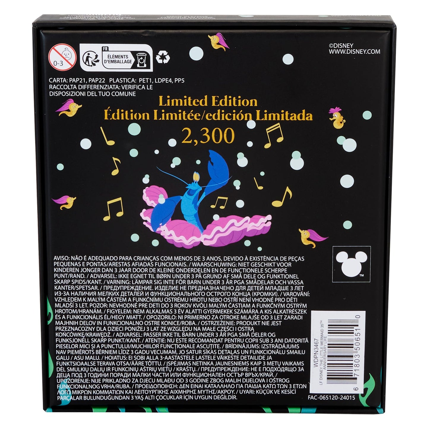 Loungefly x Disney The Little Mermaid Life is The Bubbles Sliding 3 Inch Pin