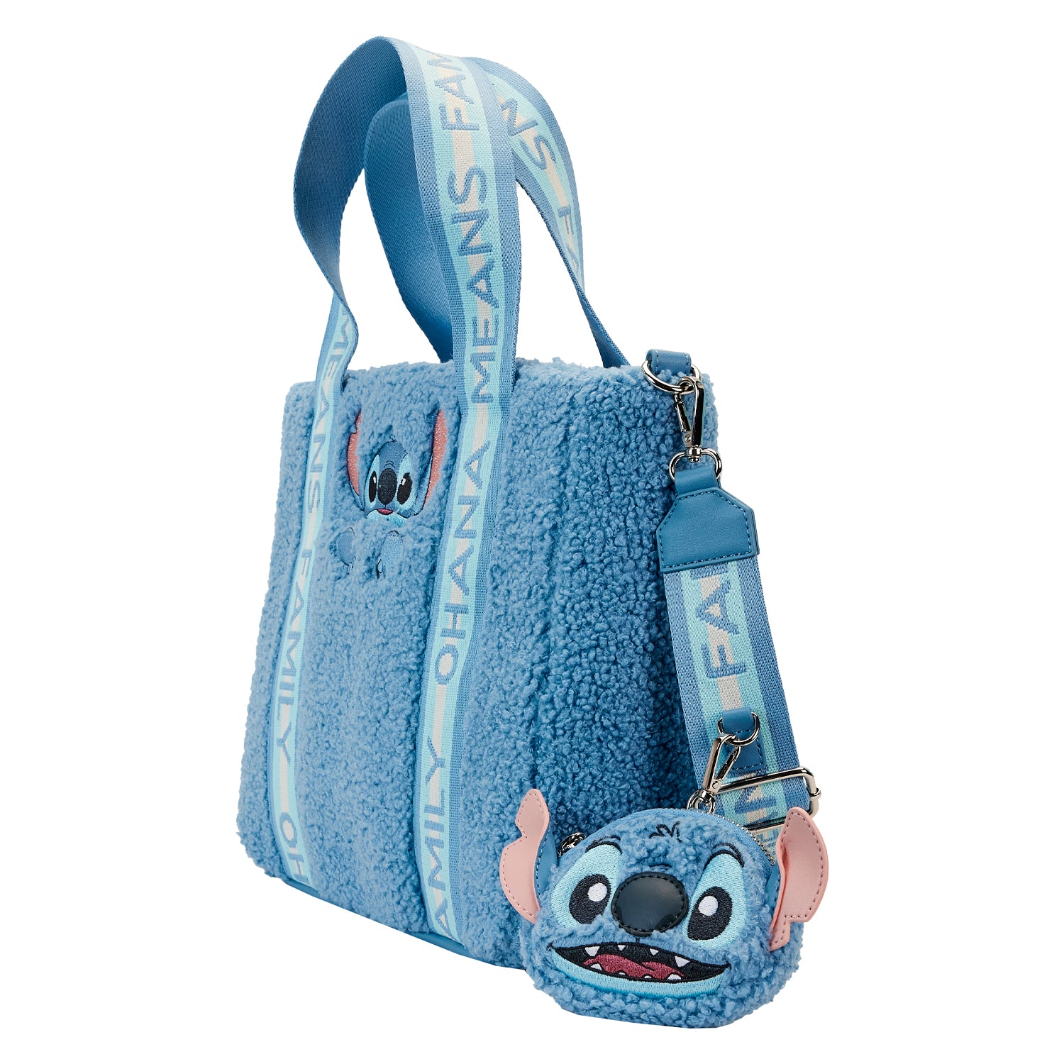 Loungefly x Disney Stitch Plush Tote Bag with coin pouch