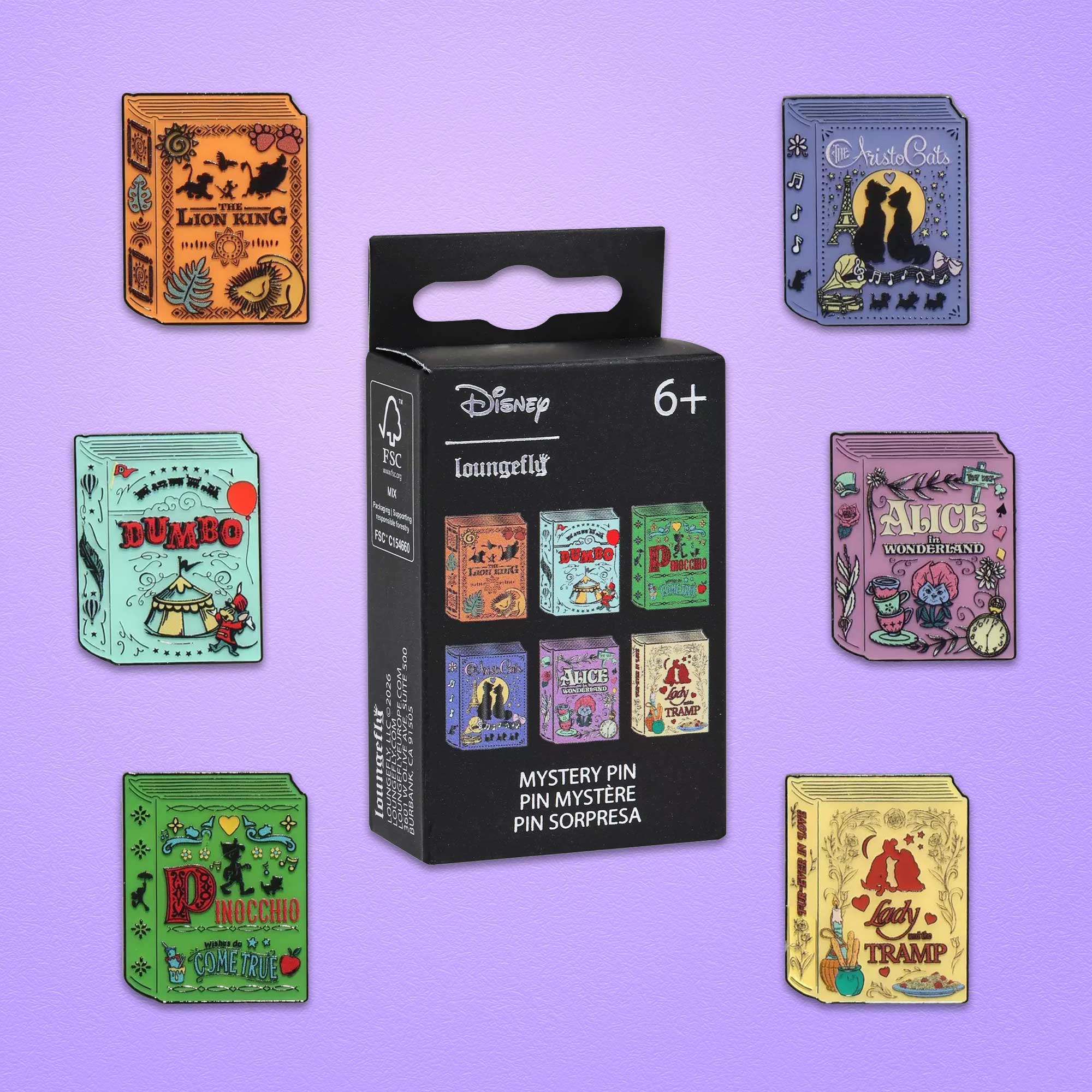 Loungefly x Disney Classic Fairy Tale Books Blind Box Mystery Pin