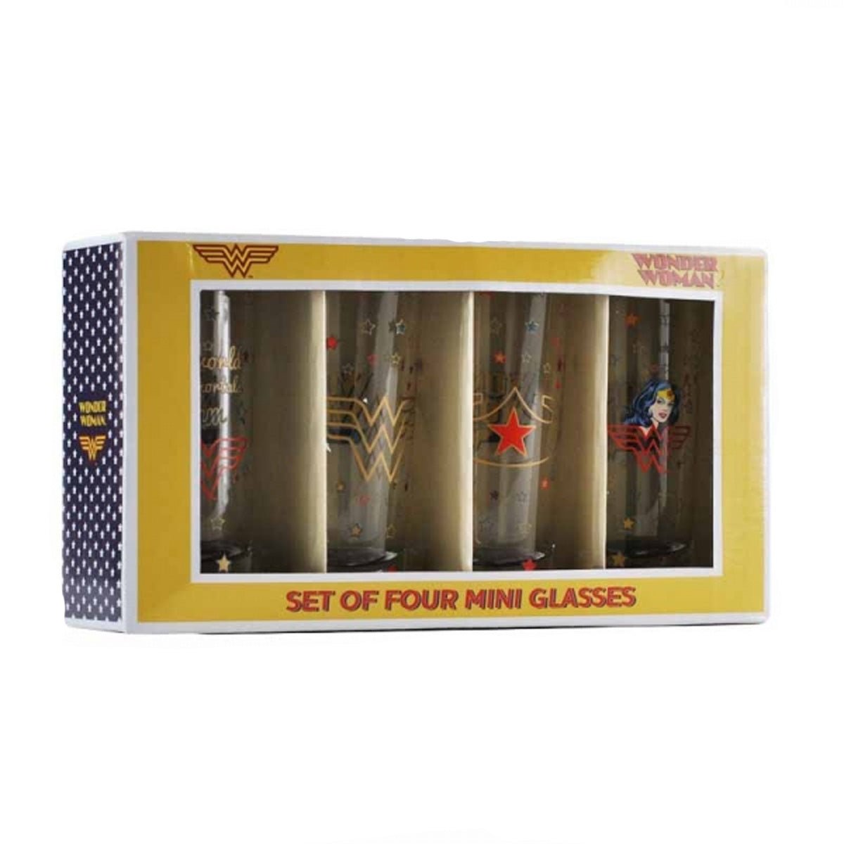 DC Comics Wonder Woman Set of 4 Mini Glasses - GeekCore