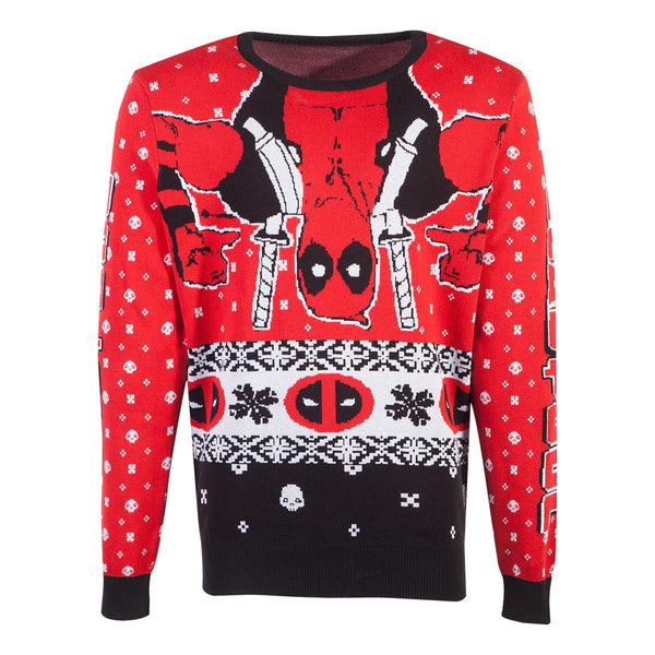 Deadpool Inverted Merc Knitted Christmas Sweater/Jumper - GeekCore