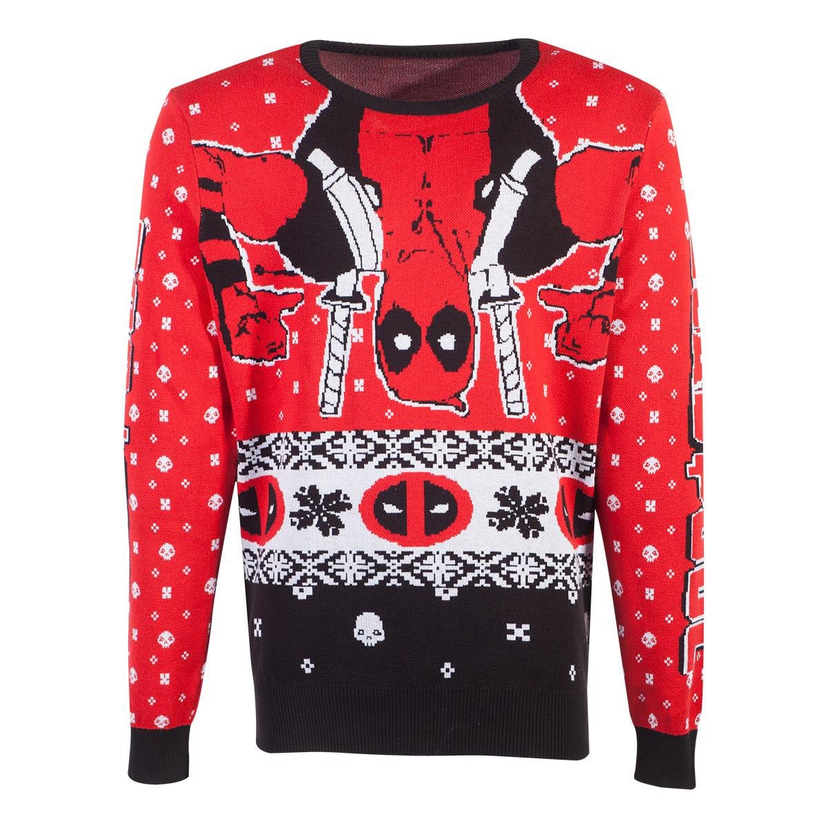 Deadpool Inverted Merc Knitted Christmas Sweater/Jumper - GeekCore