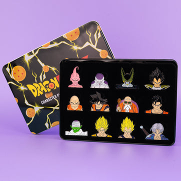 Dragon Ball Z 12 Character Enamel Pin Set with Collectors Tin - GeekCore