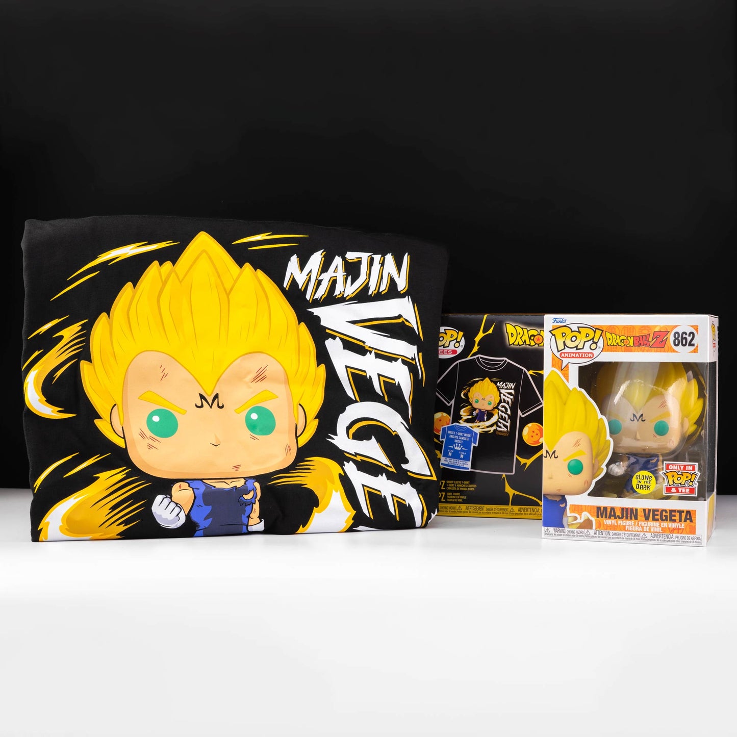 Dragon Ball Z Majin Vegeta (Glow in the Dark) Pop! Vinyl and Tee Set - GeekCore