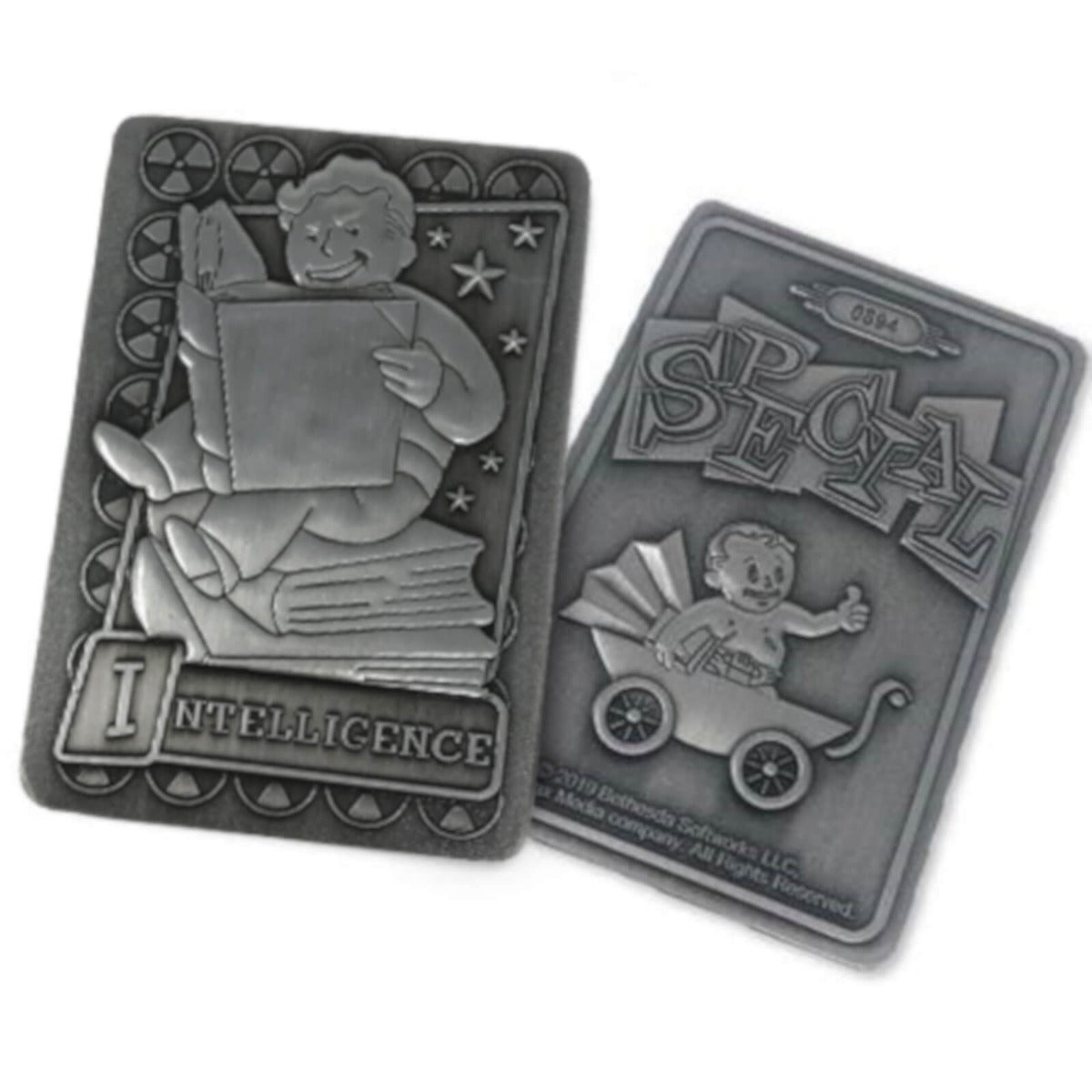 Fallout Limited Edition Metal Perk Card # 5 - Intelligence - GeekCore