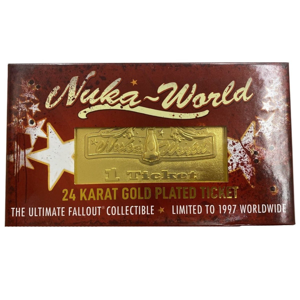 Fallout Limited Edition Nuka World 24K Gold Plated Ticket - GeekCore