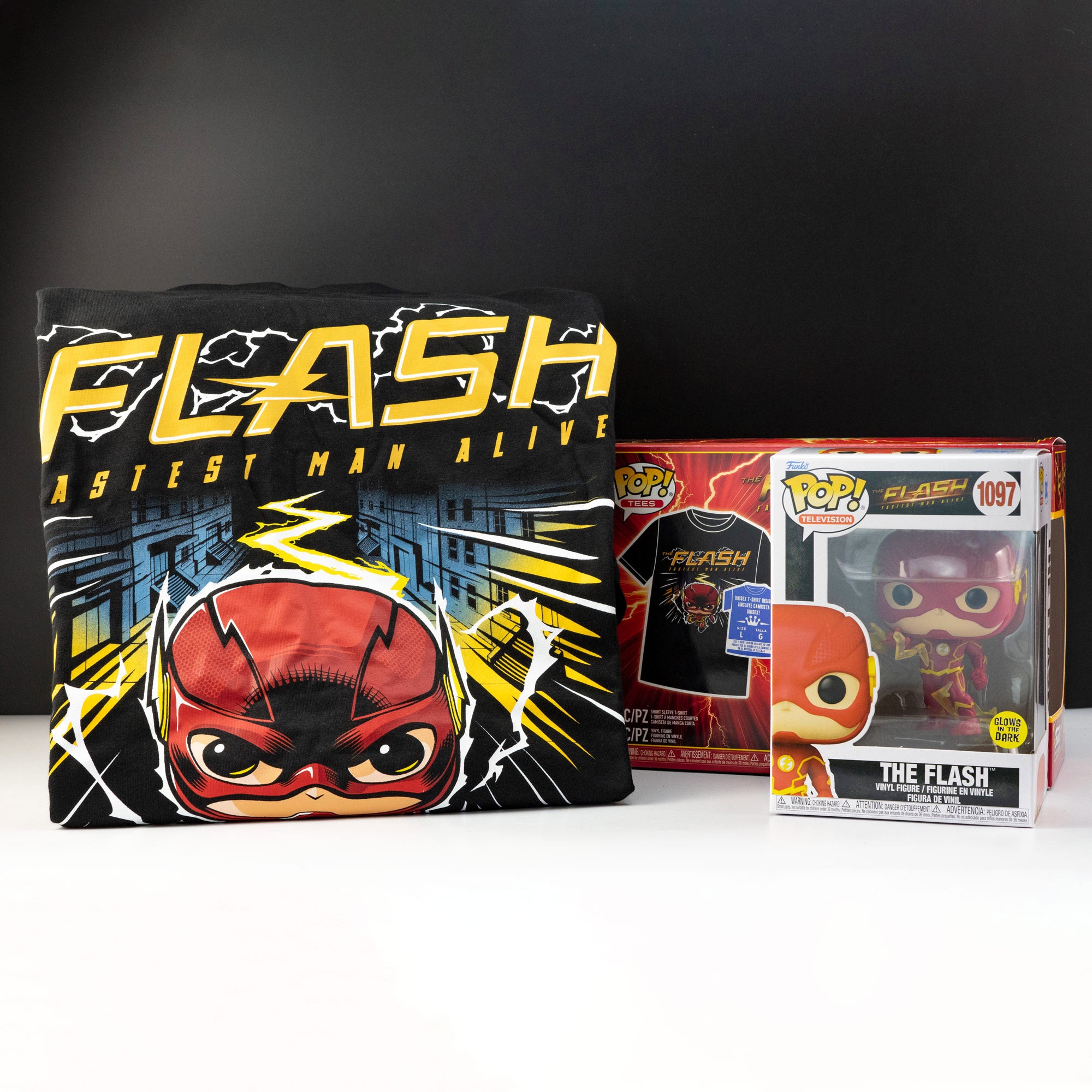 DC Comics The Flash (Glow in the Dark) Pop! Vinyl and Tee Set