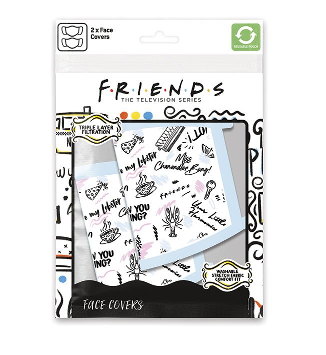 Friends Quotes Face Mask 2 Pack - GeekCore