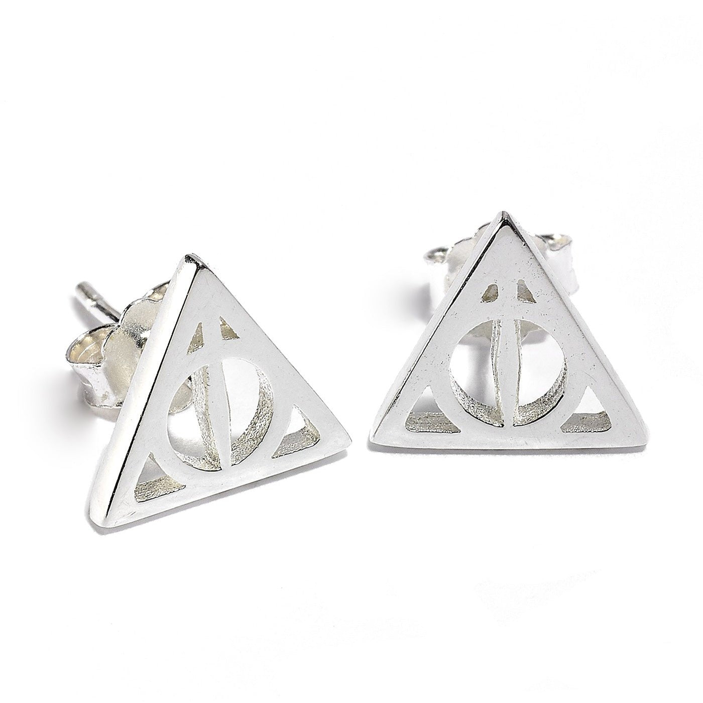 Harry Potter Deathly Hallows Sterling Silver Earrings - GeekCore