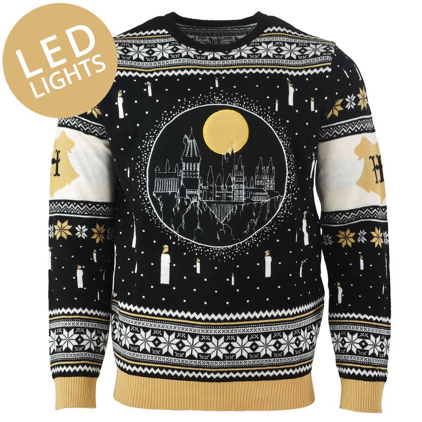 Harry Potter Hogwarts Castle LED Knitted Christmas Jumper / Sweater - GeekCore