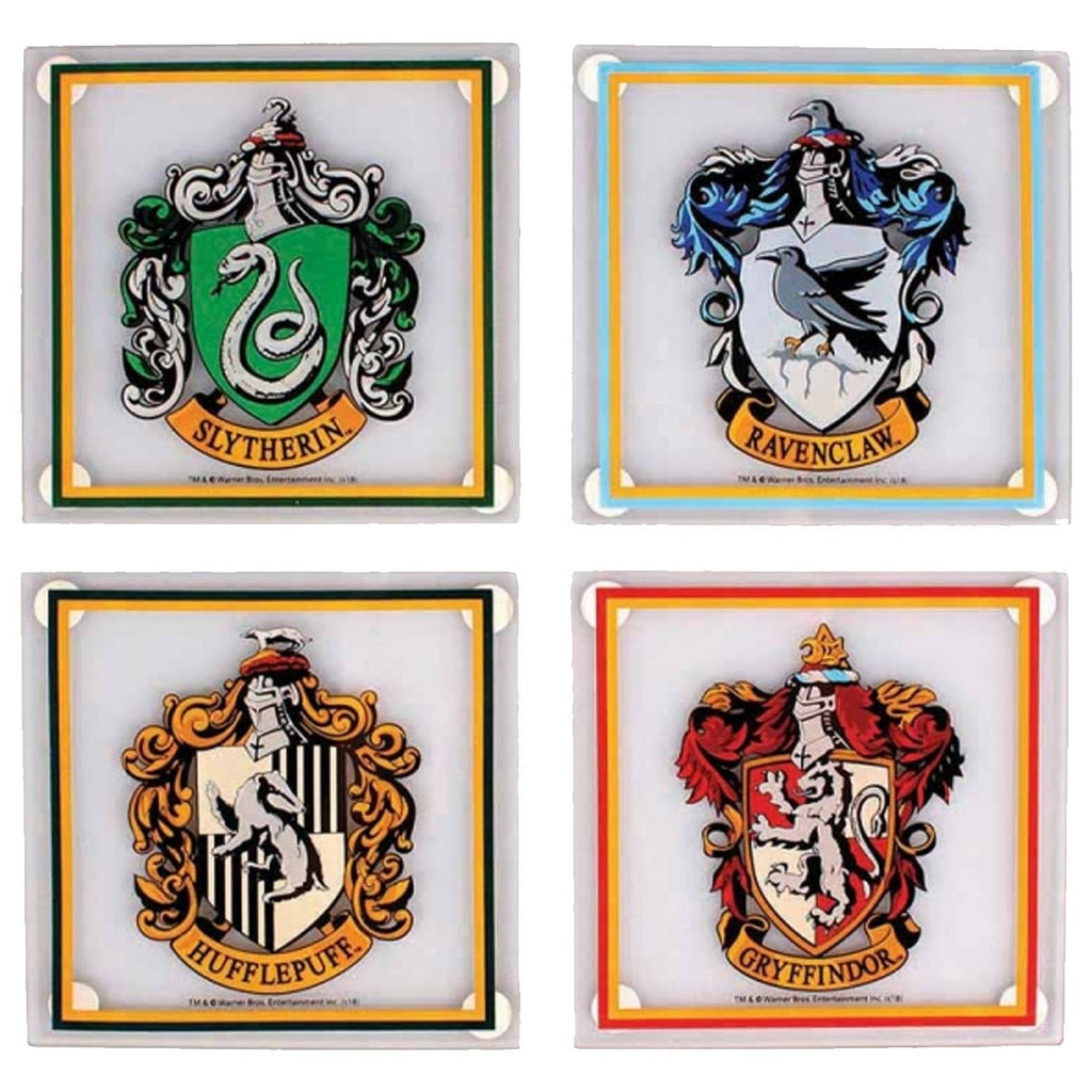 Harry Potter Houses Set of 4 Glass Coasters - GeekCore