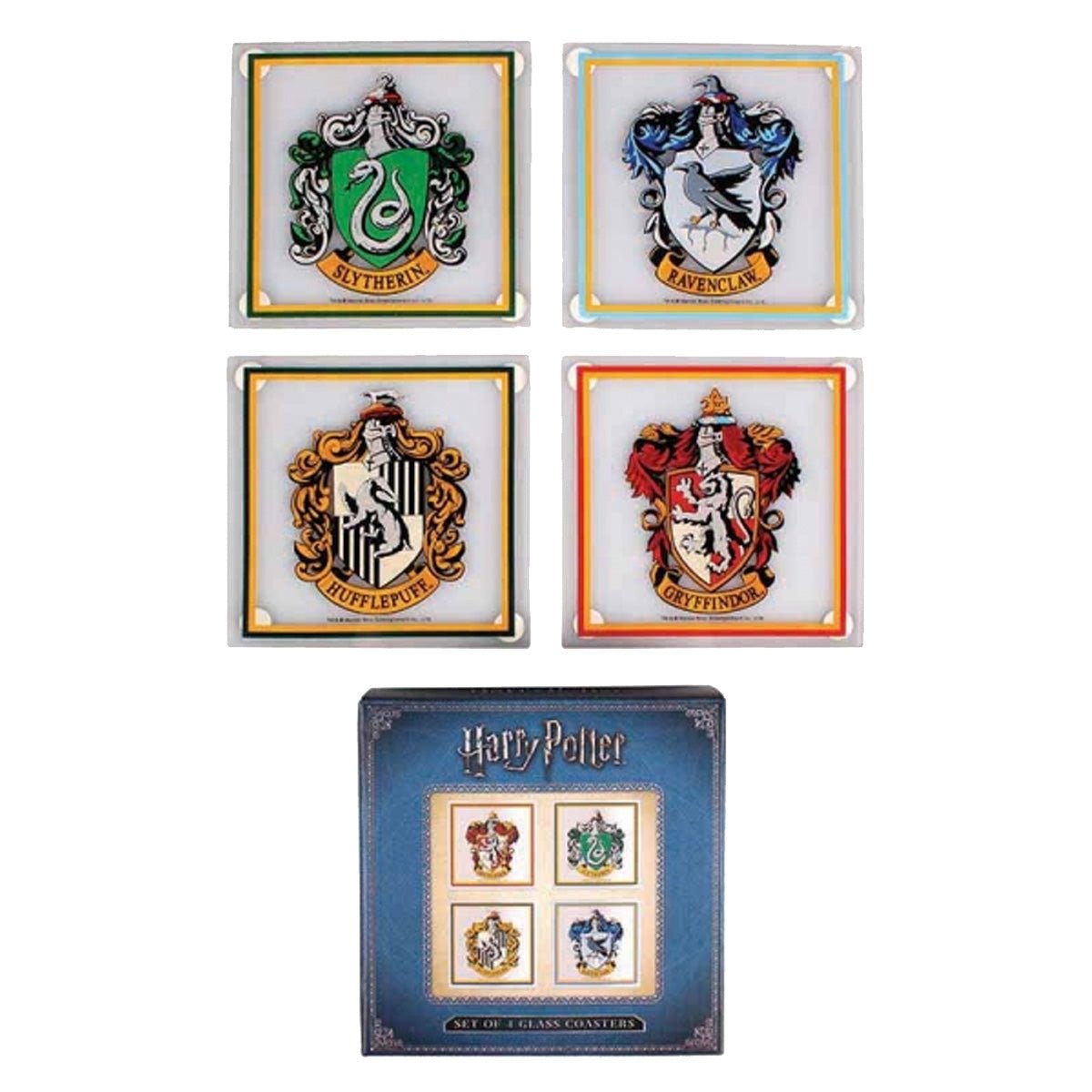 Harry Potter Houses Set of 4 Glass Coasters - GeekCore