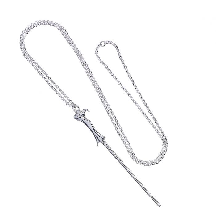 Harry Potter Lord Voldemort Silver Plated Wand Necklace - GeekCore