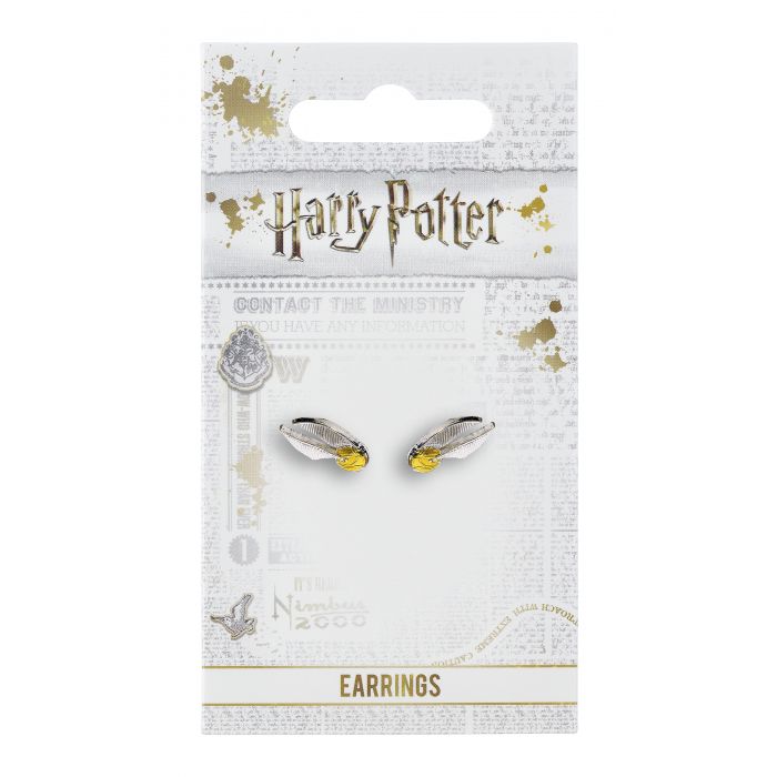 Harry Potter Silver Plated Golden Snitch Stud Earrings - GeekCore