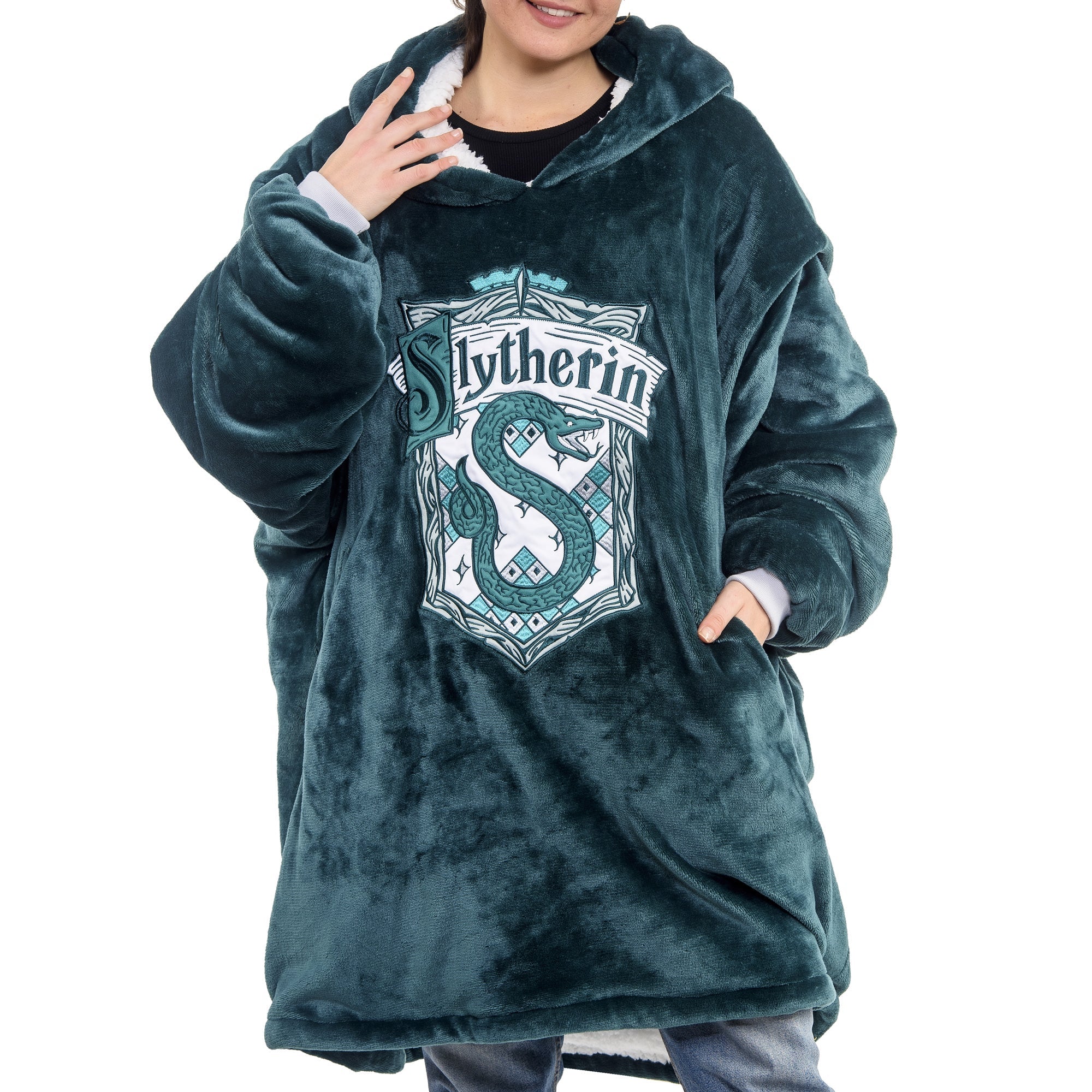 Harry Potter Slytherin Oversized Hooded Blanket - GeekCore