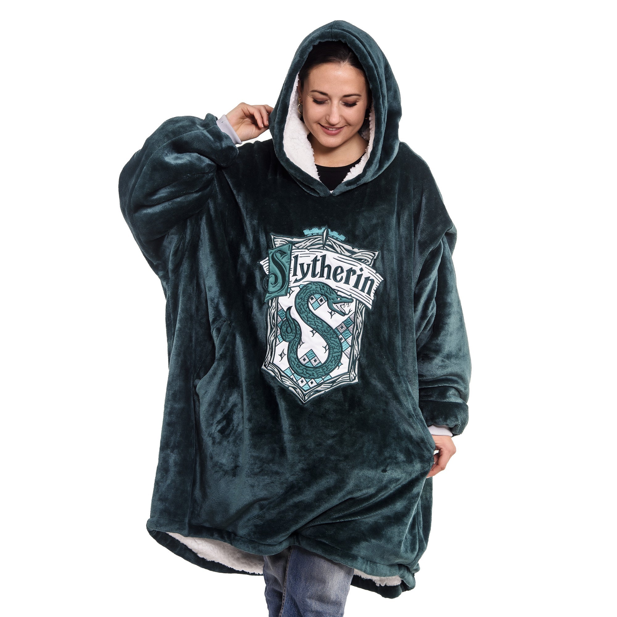 Harry Potter Slytherin Oversized Hooded Blanket - GeekCore