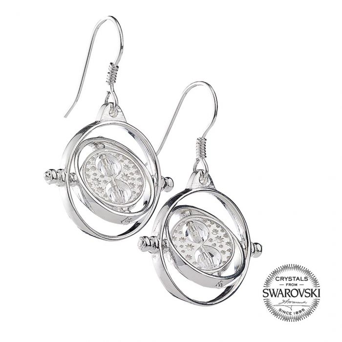 Harry Potter Time Turner Sterling Silver Earrings with Swarovski Crystals - GeekCore