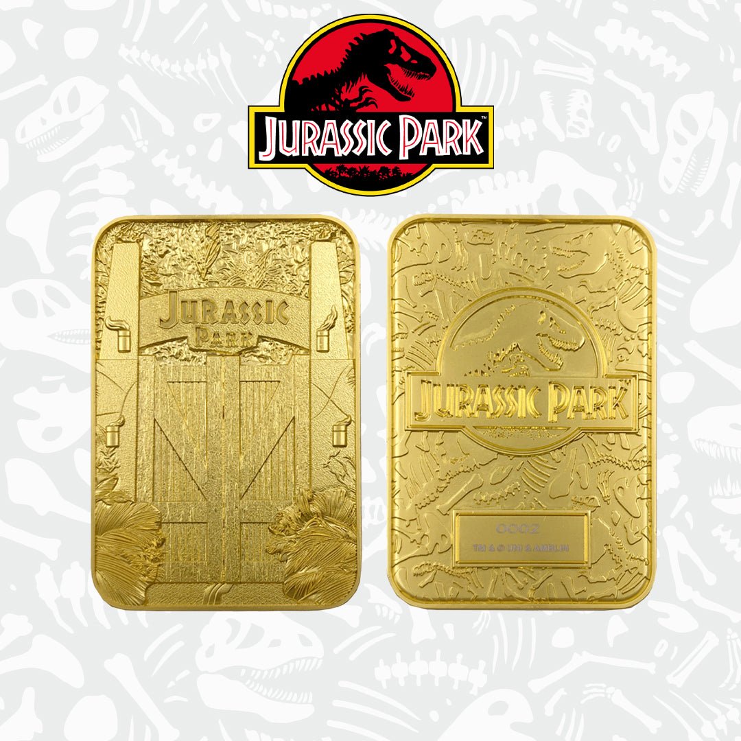 Jurassic Park Welcome Gates 24k Gold Plated Collectible Card - GeekCore